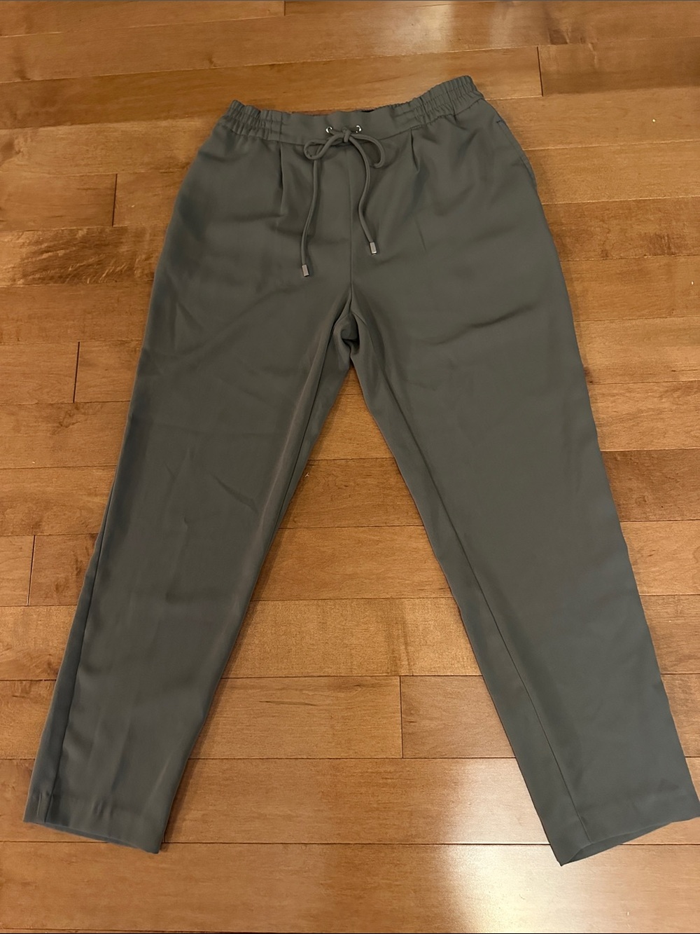 Zara Olive Green Drawstring Jogger Pants XS